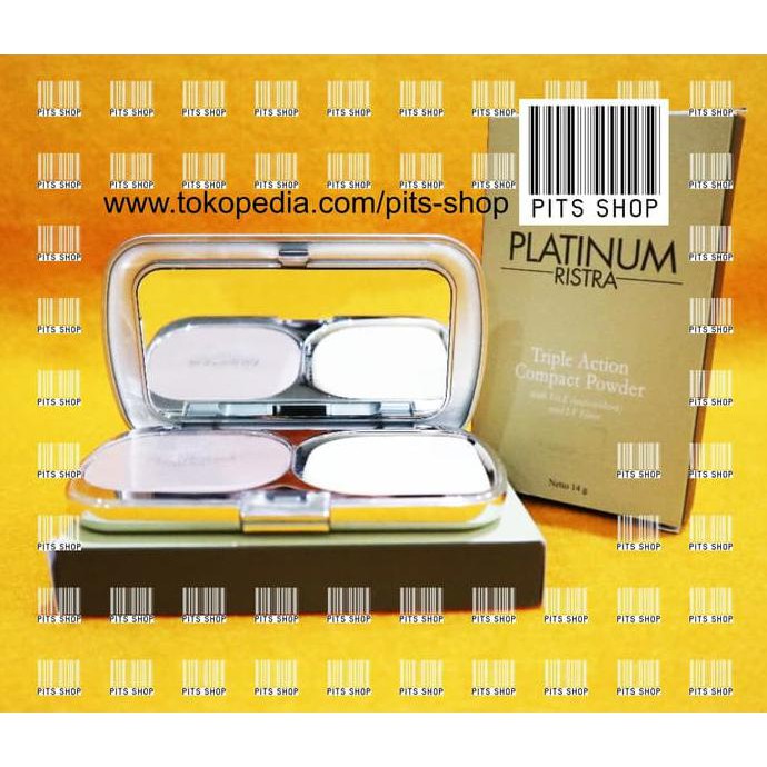 Barang Berkualitas RISTRA PLATINUM TRIPLE ACTION COMPACT POWDER BEDAK 14 GR - IVORY PROMO