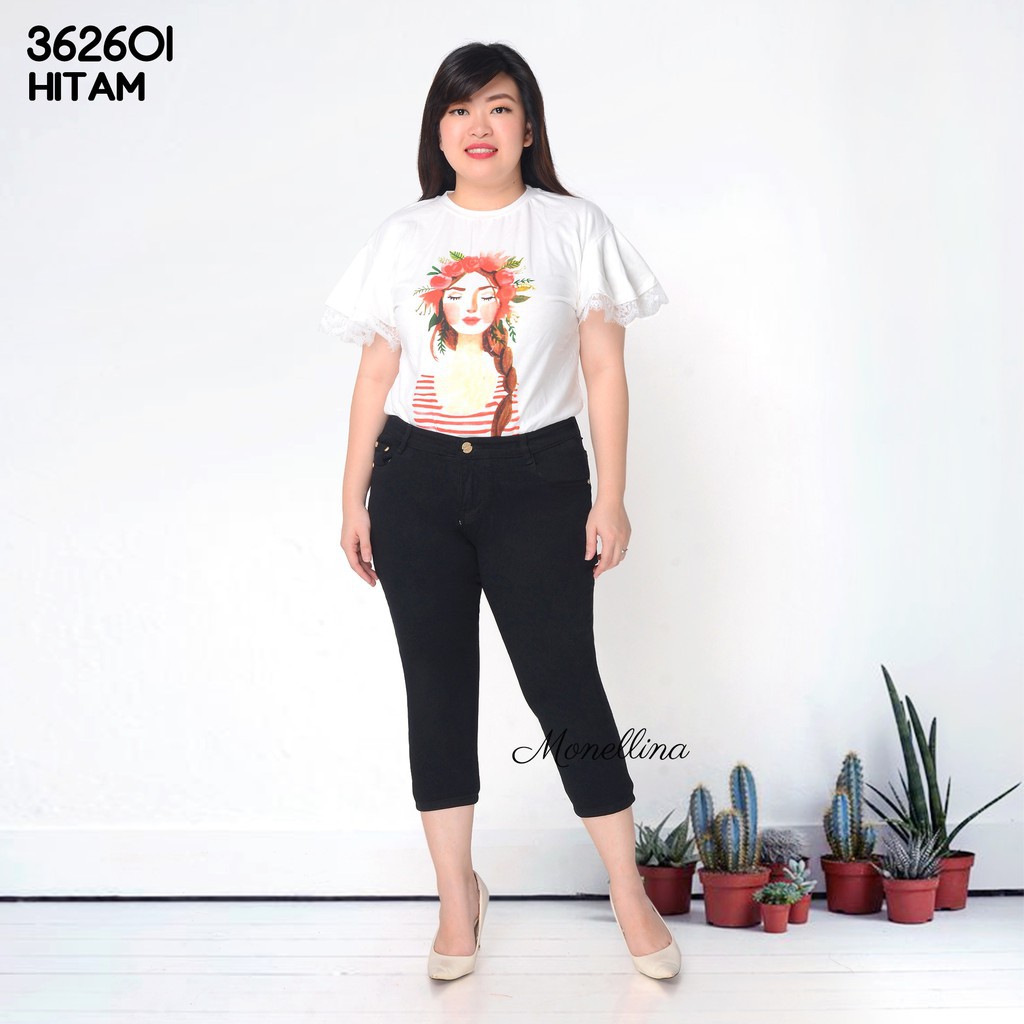 BL J362601 Celana  Jeans  Denim Pendek Jumbo  Murah  Wanita  