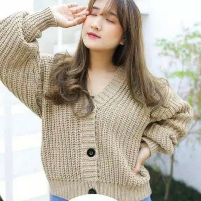 ➩ Olivia Cardi Kancing Balon / Kardigan Olivia Crop Wanita Premium Tebal / Cardigan || CARDIGAN RAJU