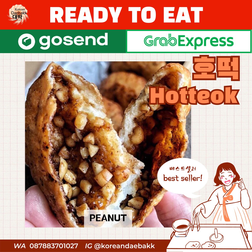 

READY TO EAT PEANUT HOTTEOK KESUKAAN BTS KHUSUS SAMEDAY/INSTANT