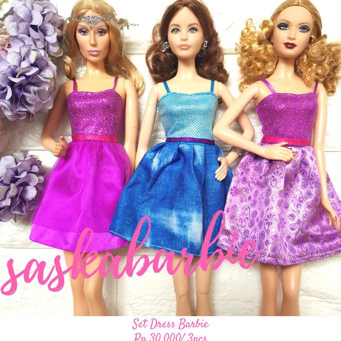003 / Baju Barbie ( 3Dress ) / Barbie Doll / Boneka / Original Mattel