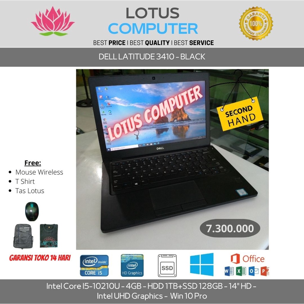 DELL Latitude 3410/I5-10210U/4GB/1TB/Intel UHD/14"HD/Win 10/Black