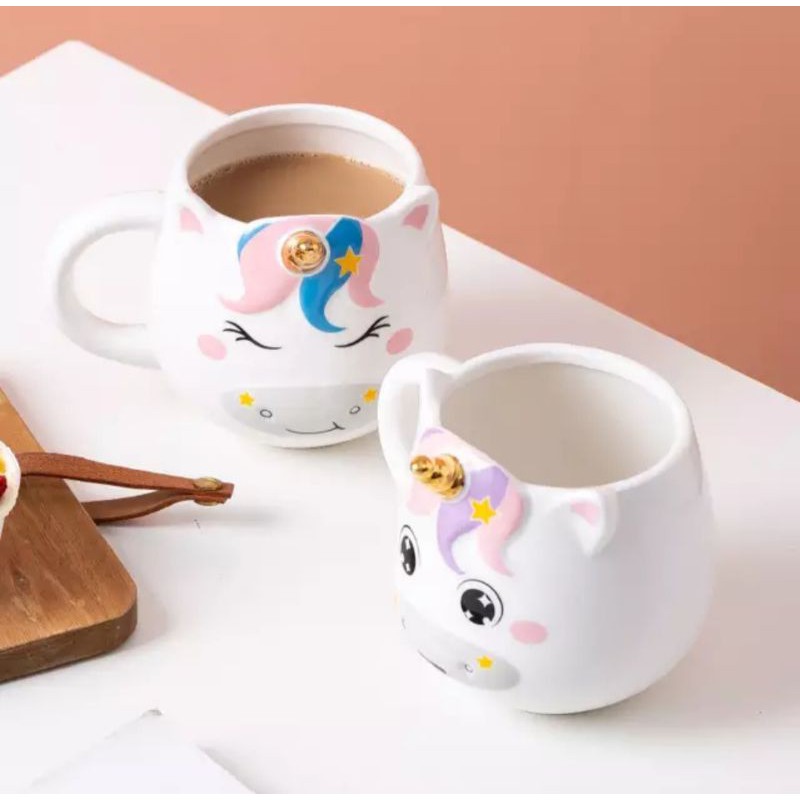 mug cup gelas unicorn kartun impor lucu