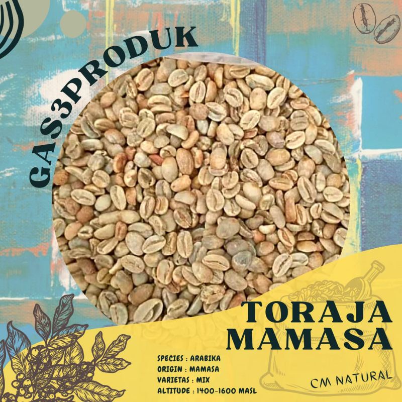 

Green Bean Biji kopi Arabika arabica Toraja Mamasa proses Natural CM Grade 1