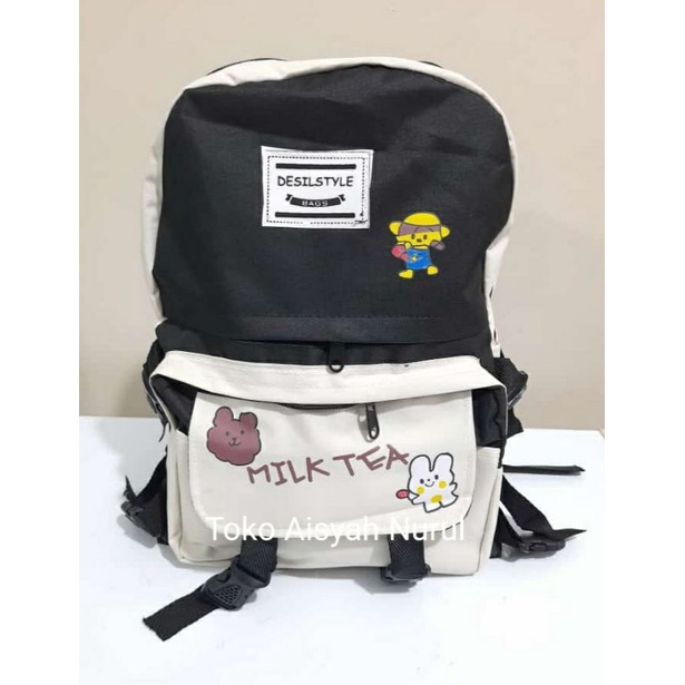 Tas sekolah model korea tas model korea tas milk tea tas anak korea