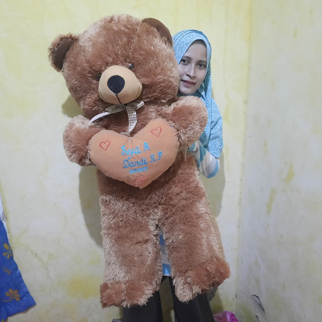 BONEKA TEDDY BEAR GIANT GRATIS UKIR NAMA ATAU CETAK PHOTO