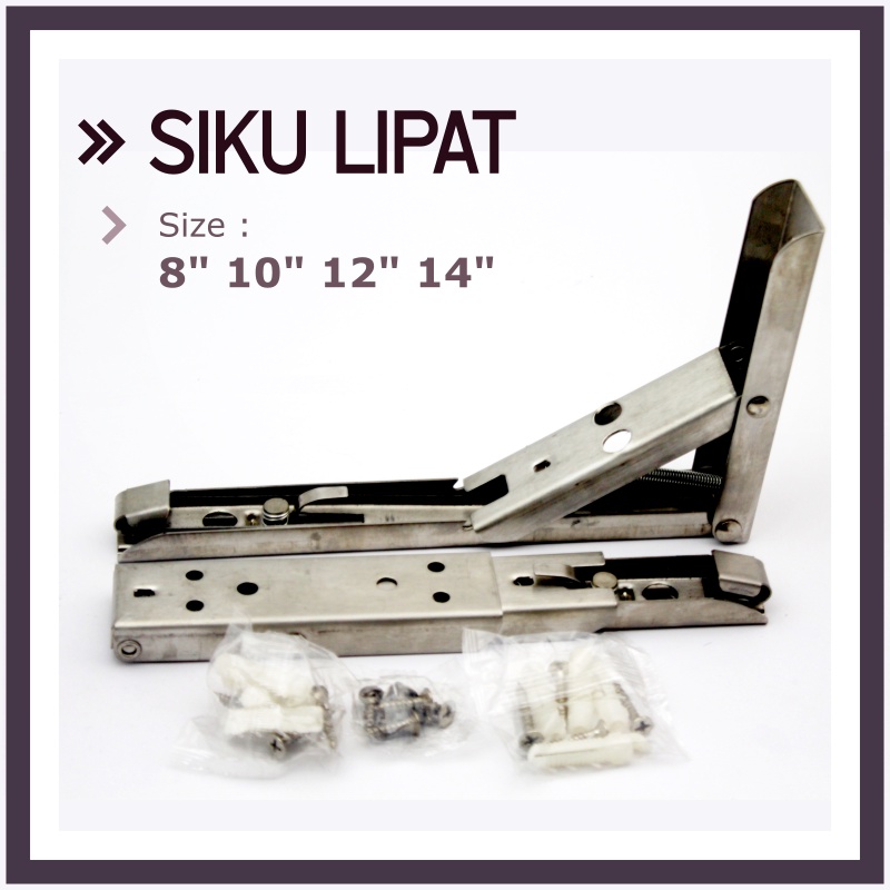 Siku Lipat Meja Lipat Dinding - Bracket Eangsel Siku Lipat Stainless Steel - 8 / 10/ 12/ 14 inch