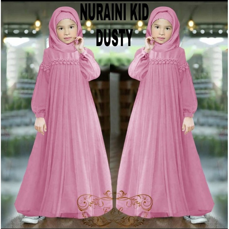 fe Maxi Gamis Anak  mx nuraini kid Baju Anak Muslim Terbaru Tebal