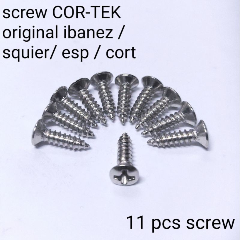 screw pickguard gitar &amp; bass screw backplat cavity tremolo screw skrup original CORTEK korea