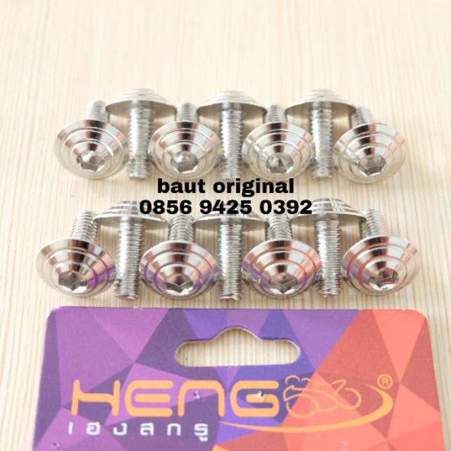 Baut payung probolt ulir silver stainless 6x15 drat 10 panjang 1.5 cm original heng thailand sensor airduct