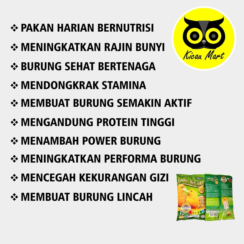 PAKAN MAKANAN HARIAN BURUNG KENARI BIJI MILET FANCY LOVE &amp; CARE CANARY NUTRIMIX FANCY 400 GR PFLCCNN