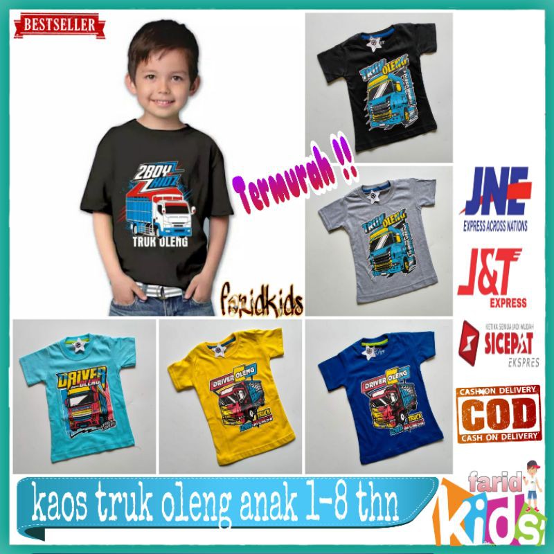 (COD)GROSIR KAOS ANAK|| KAOS TRUK OLENG||KAOS VIRAL||KAOS ANAK MURAH