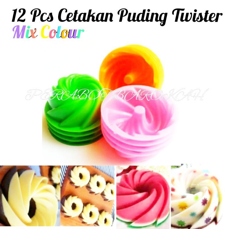12 PCS CETAKAN KUE KUKUS / PUDING /  BOLU TWISTER