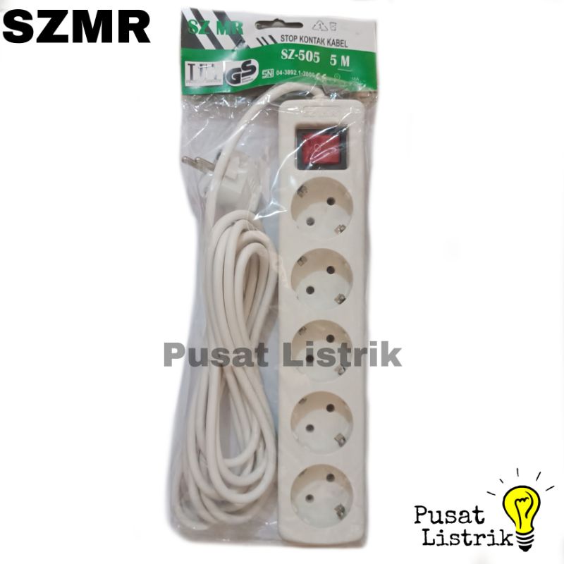 Stop Kontak 5 Lubang + Kabel 1.5meter 3meter 5meter Stop Kontak 5 Lubang + Kabel