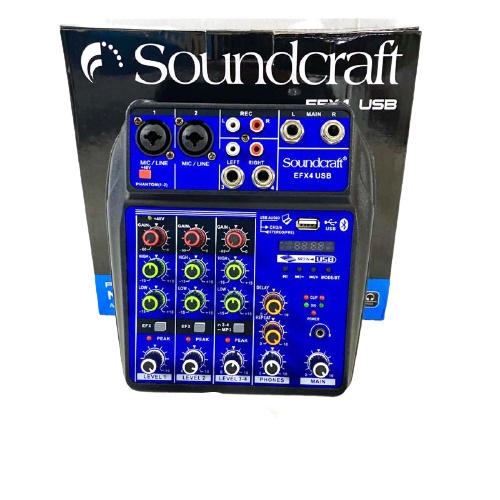 Mixer Audio Soundcraft 4 Channel Professional - Bluetooth - Mp3 - Radio FM