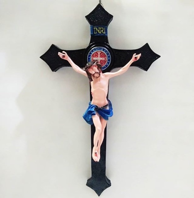 Salib Gantung Benedict Kampak 30cm-Salib Dinding Katolik