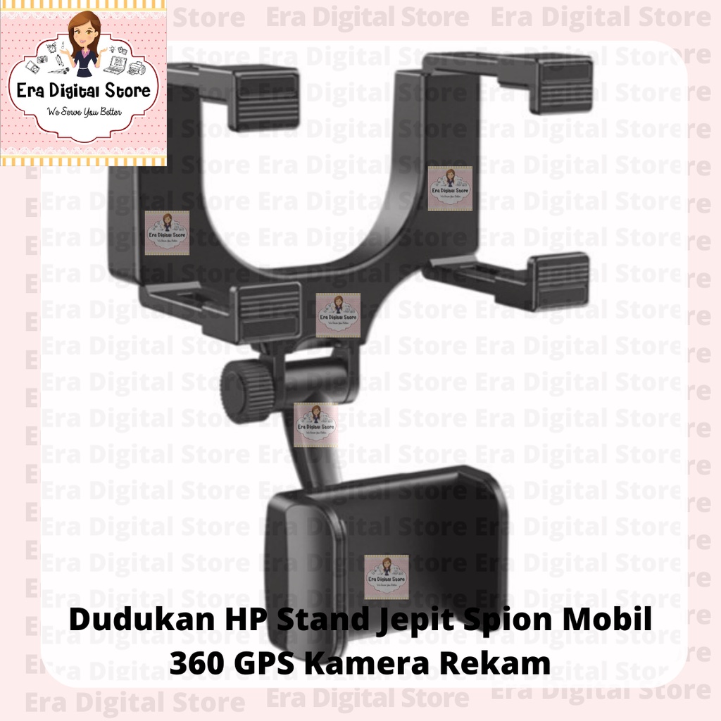 Dudukan HP Stand Jepit Spion Mobil 360 GPS Kamera Rekam Holder HP
