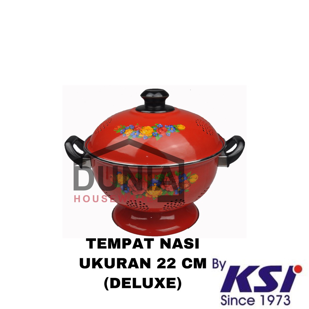 Tempat Nasi / Wakul Nasi / Tempat Nasi Ideal 22 CM / Rice bowl (DELUXE MERAH)