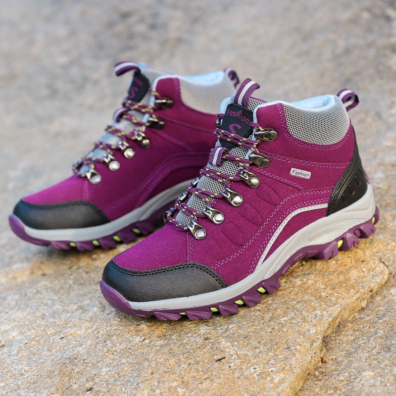 Sepatu Wanita Cewek Gunung Waterproof Sepatu Hiking Boots Sepatu Mendaki Sneaker Tali Olahraga Outdoor Trekking 138