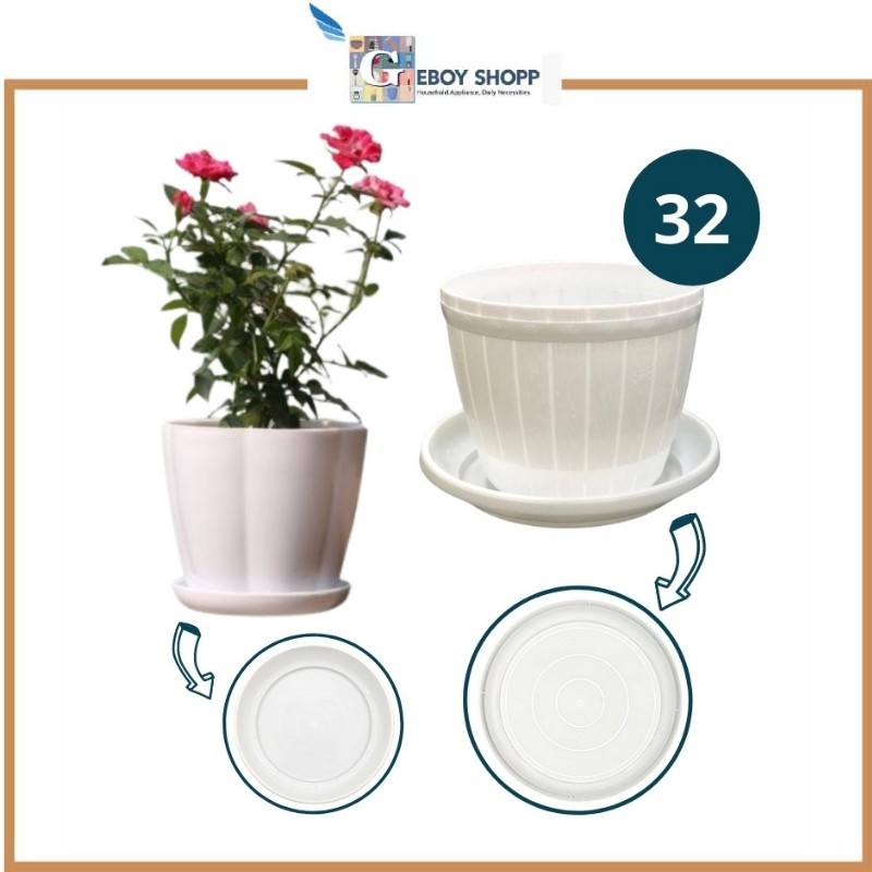 Tatakan Pot Putih 32