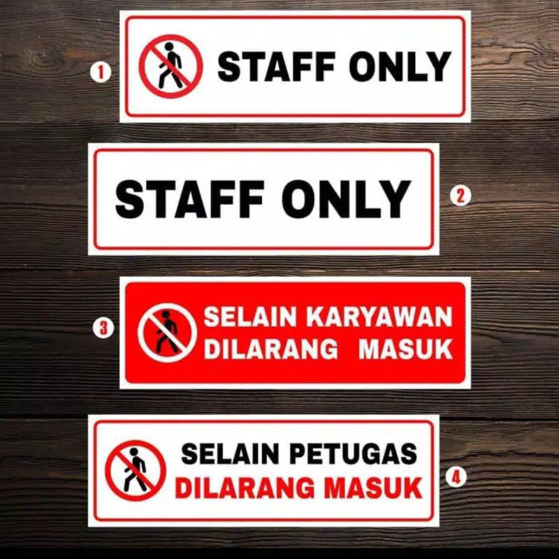 

Stiker staf only stiker tulisan selain karyawan dilarang masuk stiker sign