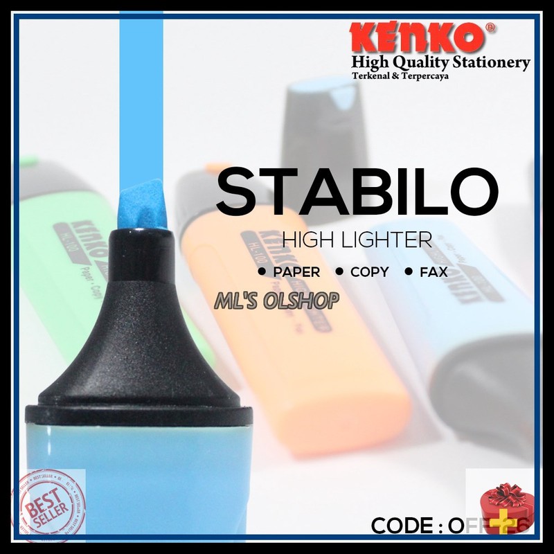 

HIGHLIGHTER KENKO . STABILO WARNA UNTUK BUKU TULIS YST264