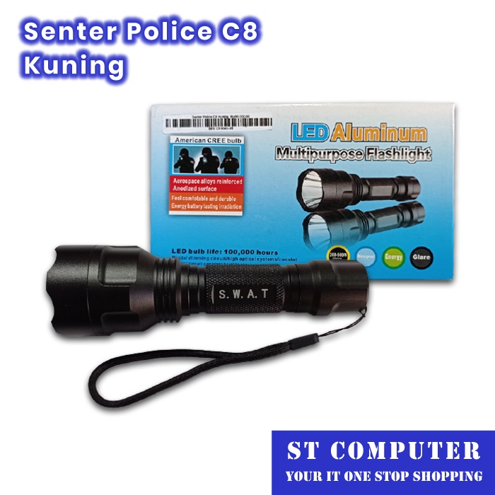 Senter Police C8 Menyala Kuning