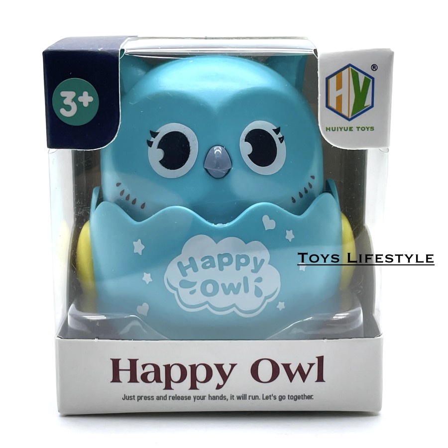 Mainan Edukasi Anak Press &amp; Go Free Wheeling Happy Owl Burung Hantu