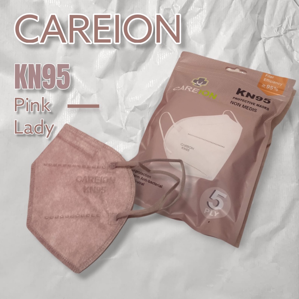 MASKER KN95 CAREION EARLOOP PINK LADY - 10Pcs
