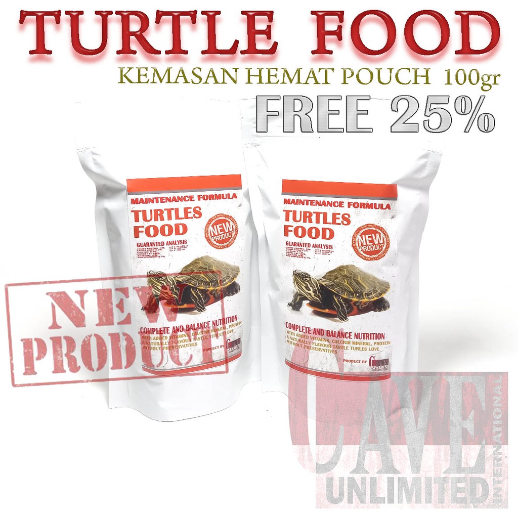 makanan pakan instant kura kura air turtle food brazil res pacman murah meriah 125gr