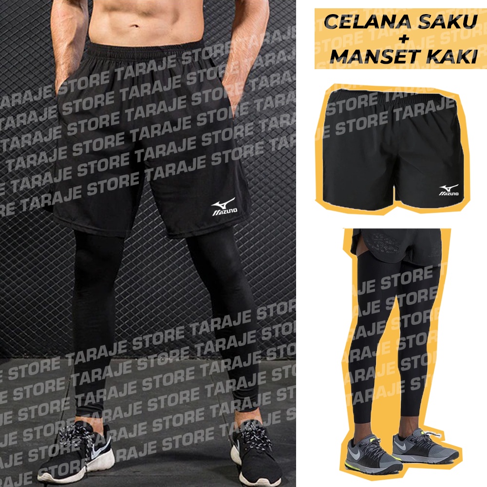 PAKET MANSET KAKI CELANA PENDEK SAKU KANAN KIRI / CELANA BOLA FUTSAL JOGGING VOLLY / LEG WARMER MANS