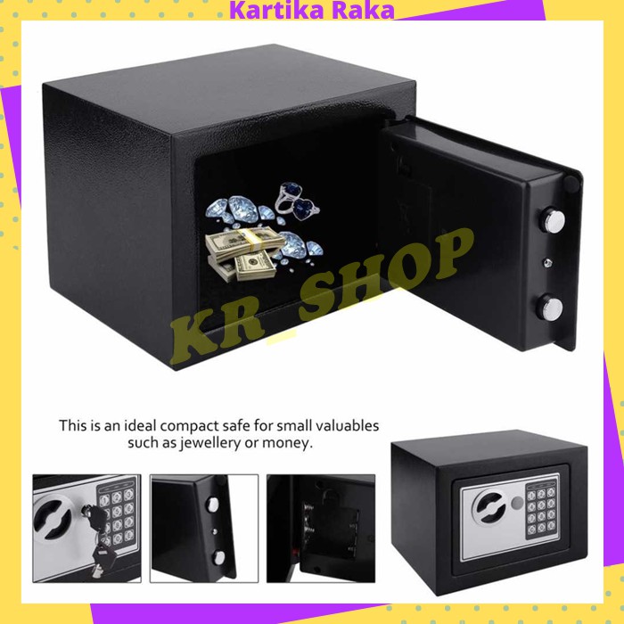 KR Brankas Mini Electric Password Safe Deposit Box 4.6L