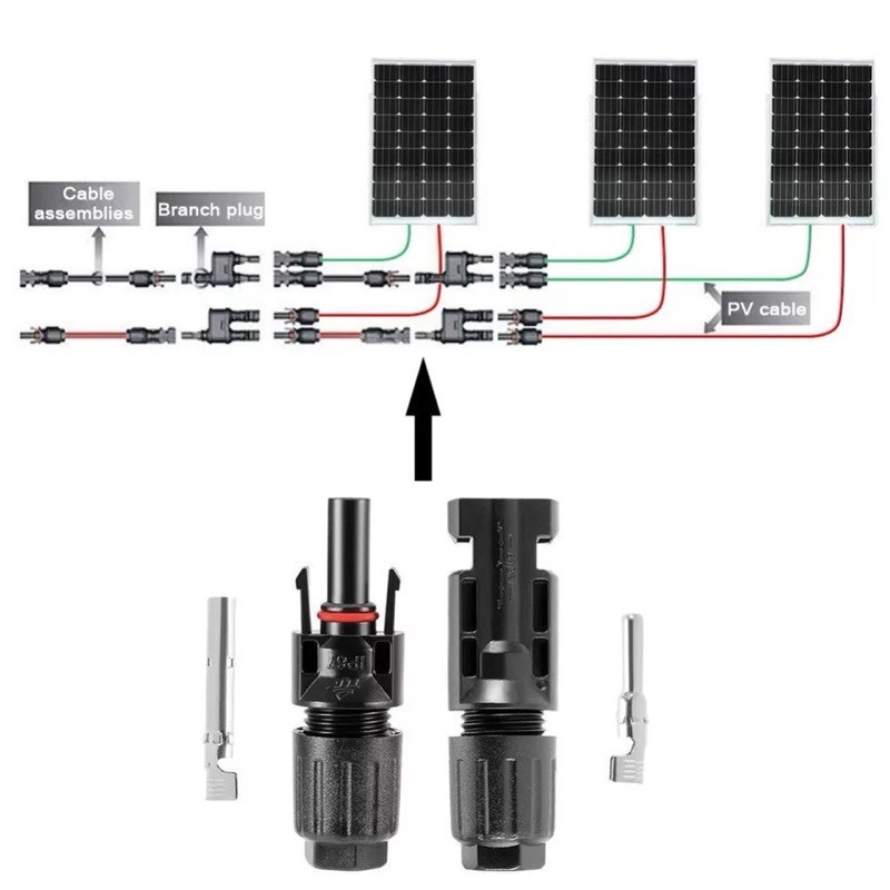 MC4 Solar Panel Konektor 30A 1000 V PV Kabel 2.5/4/ 6 Mm Panelsurya