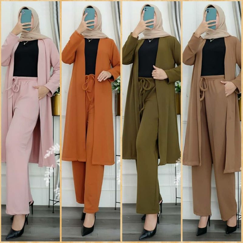 0SYAKILA ONE SET SYANAZ DAILY BASIC SETELAN CARDI POLOS