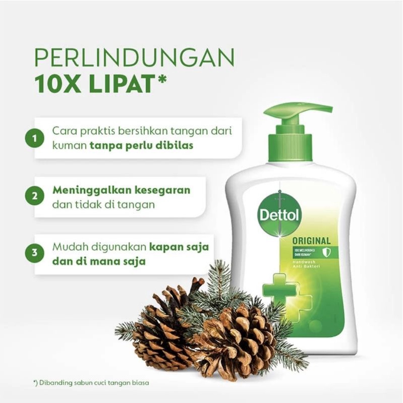 Dettol Handwash 245 ml Original | Sensitive | Skincare | Re Energize Pump Anti Bakteri Sabun Cuci Tangan 245ml