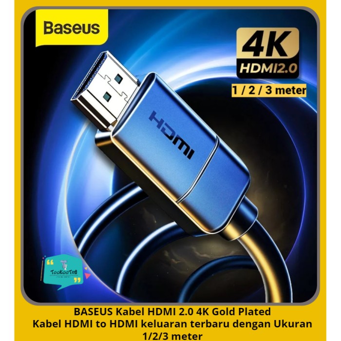 BASEUS Kabel HDMI to HDMI Male Upgrade HDMI V 2.0 4K, 3D Visual Effect