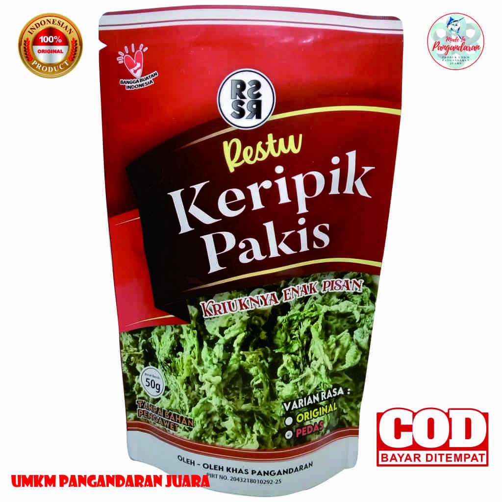 

CRISPY Pakis Keripik / Daun Pakis 50gr / Aneka Rasa Gurih Renyah Garing Pedas