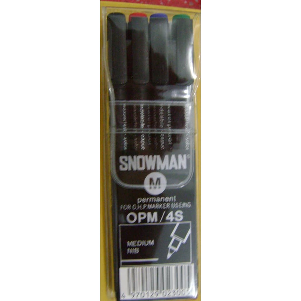 

Promo Permanent Marker Snowman OHP OPF 4colours Fine point