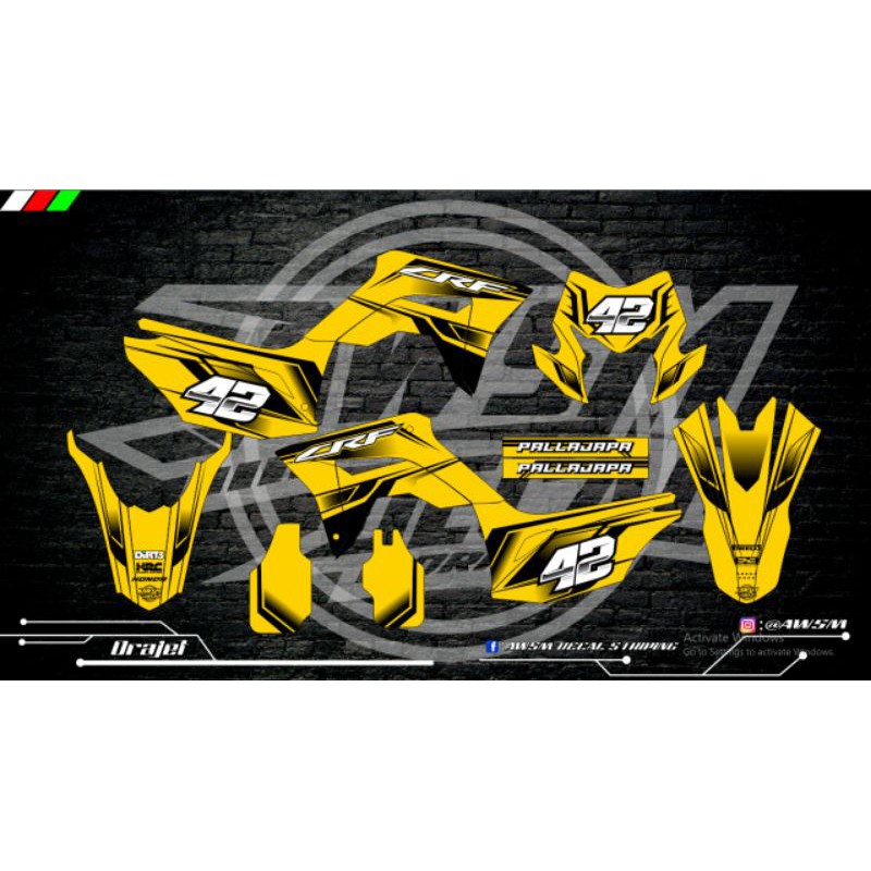 decal crf 150l kuning hitam terbaru