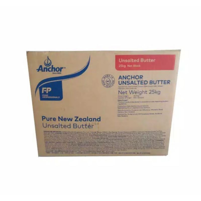 butter anchor unsalted 25kg khusus gojek grab instant