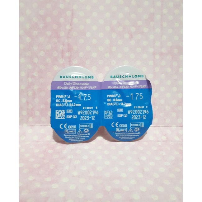 Bausch & Lomb Softlens Daily Disposable minus -1.75 satuan Softlens Harian bukan Acuvue