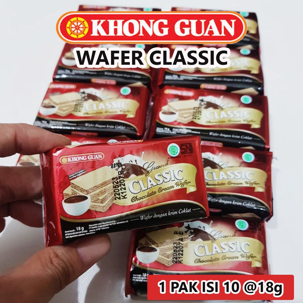 KHONG GUAN CLASSIC CHOCOLATE WAFER 1 PAK ISI 10