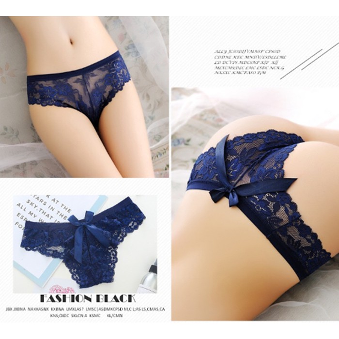 celana dalam thong Wanita CD sexy G-string Lingerie Lace Bahan C065-1