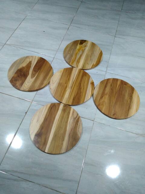 Talenan Kayu Jati Bulat Diameter 30cm / Wooden Cutting Board / Talenan Jati