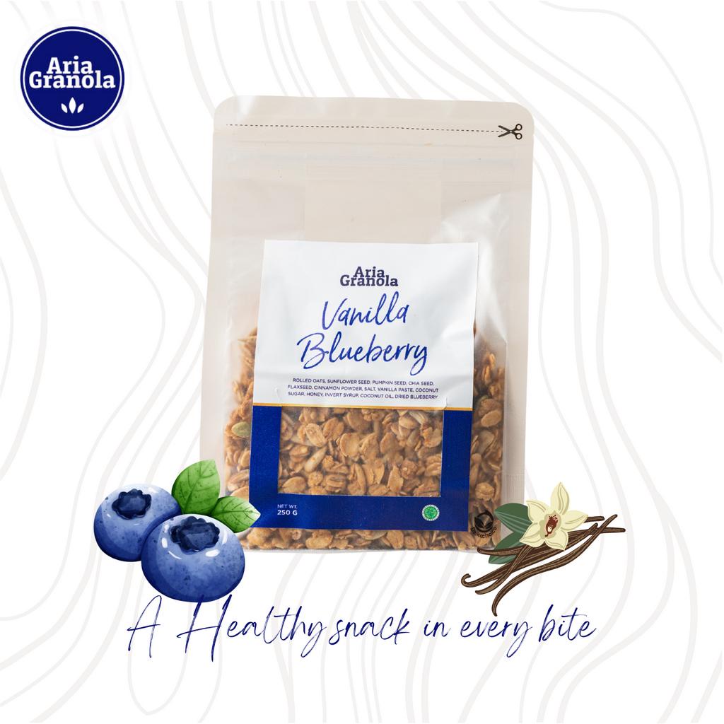 

Vanilla Blueberry Granola 250gr Aria Granola Healthy Snack