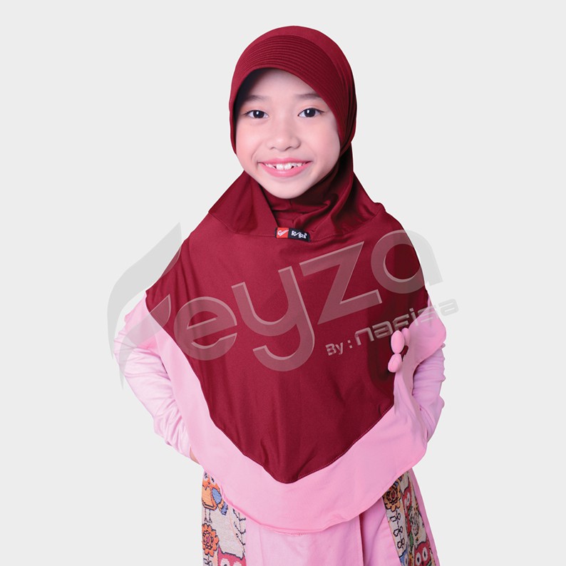 Jilbab Instan Anak Feyza Ashwina | Hijab Instan Bergo Anak Kerudung Instan Pad Anak Bergo Instan