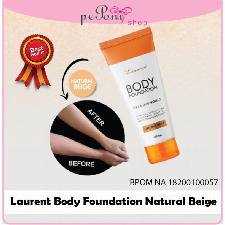 Foundation Badan Tubuh / Laurent Body Foundation Natural Beige - 100ml