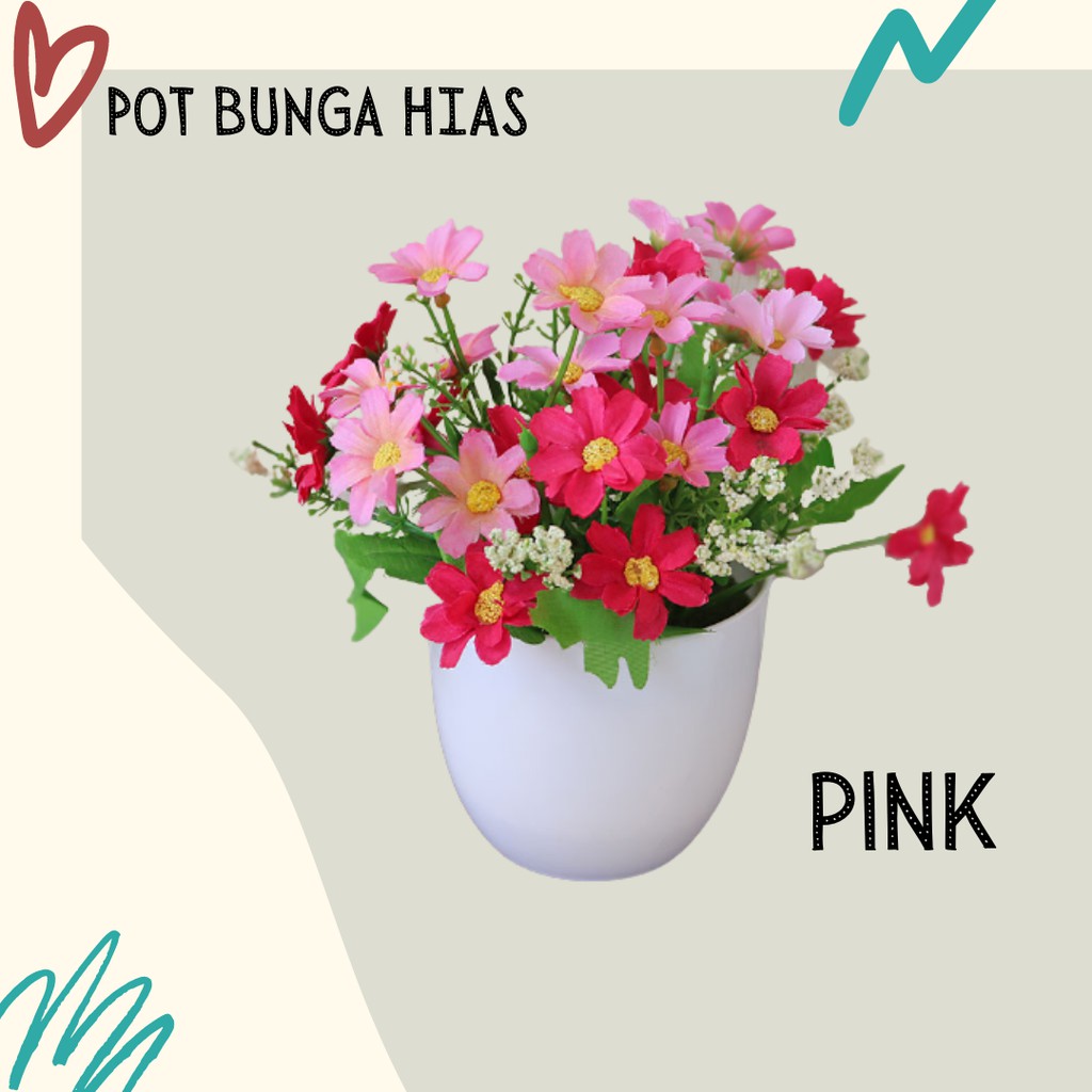 Tanaman Bunga Anggrek Krisan Plastik Pot Bunga Hias Bonsai Dekorasi Rumah Satu7an PBP30
