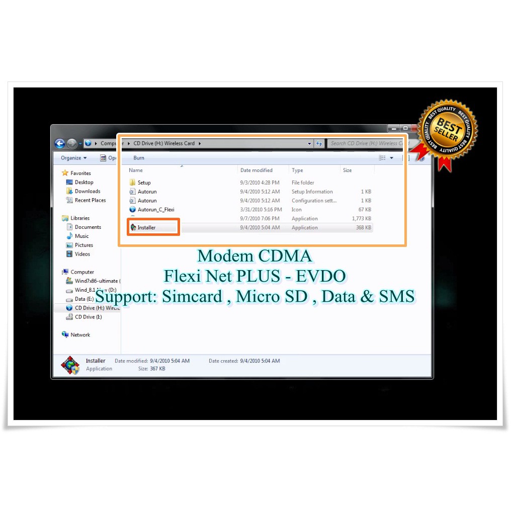 USB Modem Flexi Net Plus EVDO CDMA Sim card micro sd windows xp 7 bukan GSM