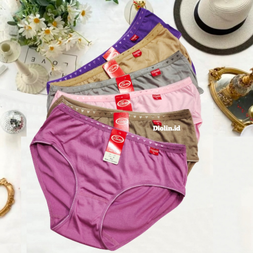 ( 6 - 12 Pcs ) Celana Dalam Wanita M - XXXL Melar | CD Wanita Jumbo | Sempak Wanita Aneka Warna